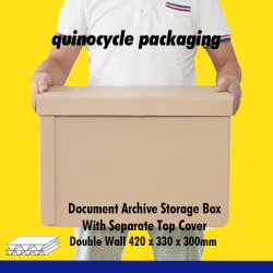 Document Storage Box/ Archive Box (Double Wall) With Top Separate Cover 420 x 330 x 300mm