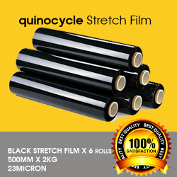 Black Stretch Film 50cm x 2kg x 6 roll